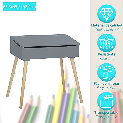 ATMOSPHERA CREATEUR D'INTERIEUR Pupitre Individual Gris, Madera, cm