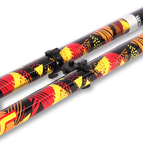 ATTRAC Bastones de esquí a Longitud Fija - Palos con Tubo de Aluminio de 18 mm - Agarre de Goma Antideslizante y Correas ultraligeras - Talla a Elegir + PDF Workout (130 cm)