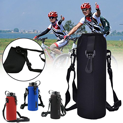 Auntwhale Bolso Aislado de la Cubierta del Portador de la Botella de Agua 1000ML Bolso de la Bolsa de la Bolsa de la Correa del sostenedor Camping Deportes al Aire Libre (1 PC)
