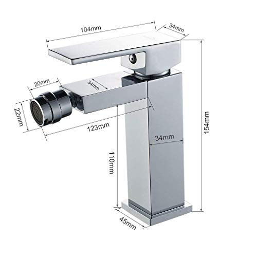 Auralum - Set Grifo Bidet + Grifo Lavabo, Moderno Grifo Bidé con Aireador Giratorio 360̊ , Mezclador de Lavabo Cromado para Baño