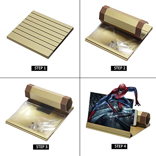 Austings 12 'Lupa de Pantalla, Pantalla de teléfono móvil Plegable de Grano de Madera sólida, Adecuada para Ver Videos de películas en Todos los teléfonos Inteligentes (C)