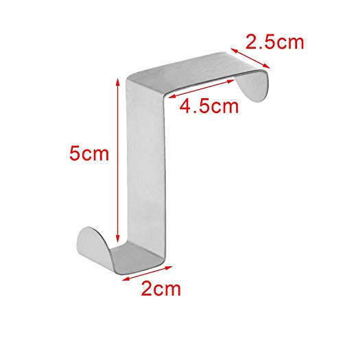 AUSTOR 12 Piezas Colgadores de Puerta Ganchos Puerta Percha de Acero Inoxidable para Puerta y Cajón (2cm - 4.5cm)