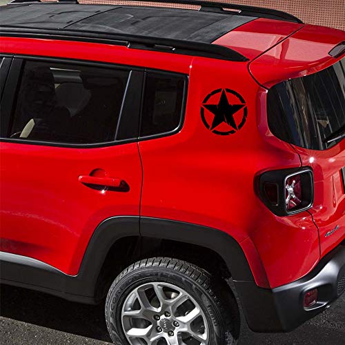 Autodomy Pegatinas 4X4 Off Road Estrella Militar Destruido US Army Ejército Varios Tamaños 10 cm 15 cm 20 cm 25 cm Pack 2 Unidades para Coche o Moto (Negro, 10 Cm)