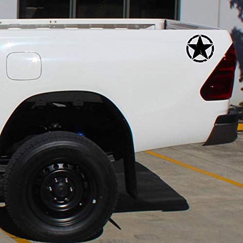 Autodomy Pegatinas 4X4 Off Road Estrella Militar Destruido US Army Ejército Varios Tamaños 10 cm 15 cm 20 cm 25 cm Pack 2 Unidades para Coche o Moto (Negro, 10 Cm)