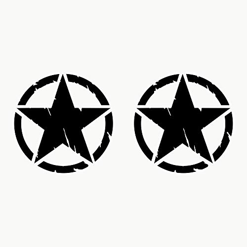 Autodomy Pegatinas 4X4 Off Road Estrella Militar Destruido US Army Ejército Varios Tamaños 10 cm 15 cm 20 cm 25 cm Pack 2 Unidades para Coche o Moto (Negro, 10 Cm)