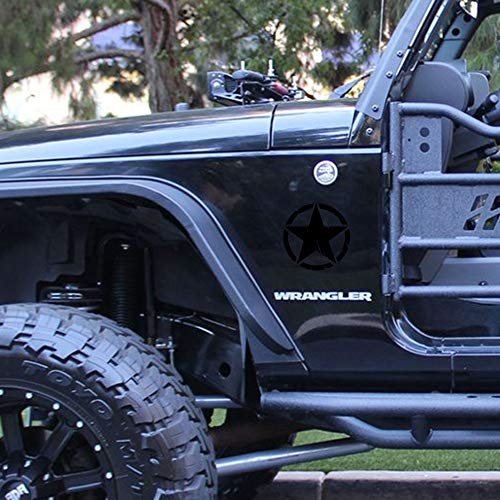 Autodomy Pegatinas 4X4 Off Road Estrella Militar Destruido US Army Ejército Varios Tamaños 10 cm 15 cm 20 cm 25 cm Pack 2 Unidades para Coche o Moto (Negro, 10 Cm)