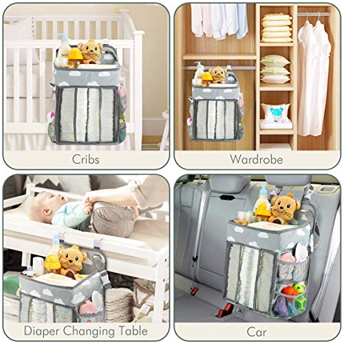 auvstar Pañales Organizador,Bebé Colgante Organizador,Organizador de Guardería,Bolsa de Almacenamiento para Colgar Pañales de Cuna,Organizador Cuna,Cesta de Regalo para Recién Nacido,Plegable (A)