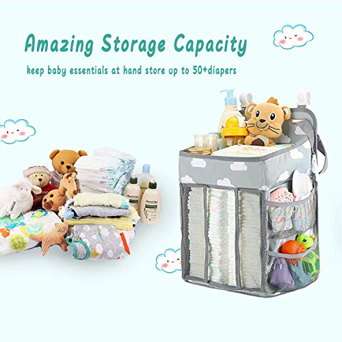 auvstar Pañales Organizador,Bebé Colgante Organizador,Organizador de Guardería,Bolsa de Almacenamiento para Colgar Pañales de Cuna,Organizador Cuna,Cesta de Regalo para Recién Nacido,Plegable (A)
