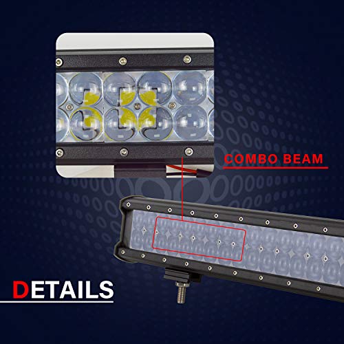 AUXTINGS 25 pulgadas 162 LED Light bar Fish Eye High Brightness Lens Spot Flood Combo IP67 Work Lights Off Road Light Fit for Pickup SUV 4X4 ATV UTE etc