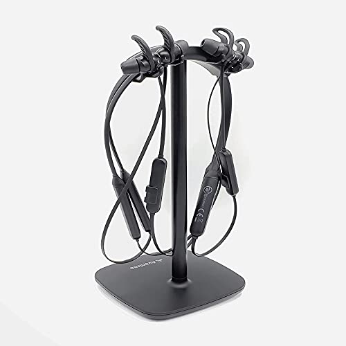 Avantree HS910 Soporte Auriculares Doble Banda Cuello, Auriculares pequeños, de Gancho, Resistente y Ligero, almacena Dos (2) Auriculares intraurales inalámbricos o cableados para Juegos, Audio y TV