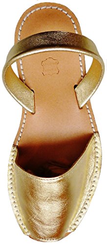 Avarcas menorquínas con tacón/cuña de 4,8 cm, Abarcas, Albarcas, Sandalias … (39, Oro Piel)