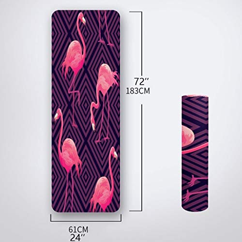 AVOA Estera de Yoga Nuevo Flamenco Deportes Mat TPE de Doble Cara Antideslizante Suave Yoga Estera cómoda impresión Yoga Mat Estera de la Aptitud Estera de Gimnasia (Color : C, tamaño : 6mm)