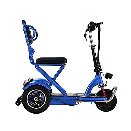 AWJ Scooter de Movilidad eléctrico Plegable de 3 Ruedas, Triciclo eléctrico, Scooter eléctrico portátil Ligero, para Viajes, Adultos, Ancianos, Solo admite 150 kg de Peso
