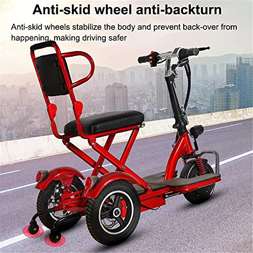 AWJ Scooter de Movilidad eléctrico Plegable de 3 Ruedas, Triciclo eléctrico, Scooter eléctrico portátil Ligero, para Viajes, Adultos, Ancianos, Solo admite 150 kg de Peso
