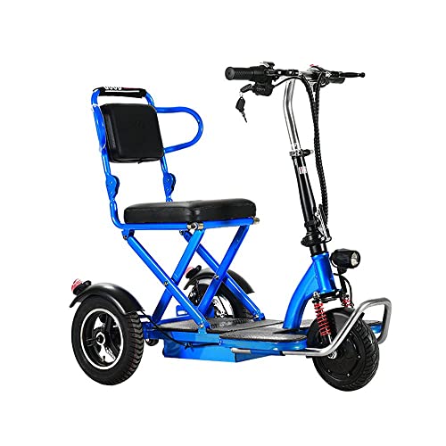 AWJ Scooter de Movilidad eléctrico Plegable de 3 Ruedas, Triciclo eléctrico, Scooter eléctrico portátil Ligero, para Viajes, Adultos, Ancianos, Solo admite 150 kg de Peso