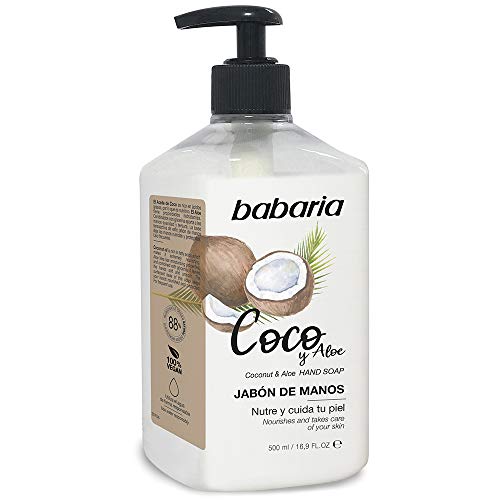 Babaria - Jabón De Manos de Coco&Aloe, Blanco, 500 ml