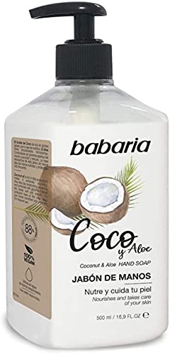 Babaria - Jabón De Manos de Coco&Aloe, Blanco, 500 ml