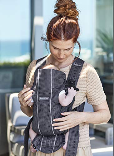 BABYBJÖRN Mochila Porta Bebé Mini, 3D Mesh, Antracita