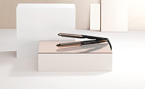 BaByliss ST481E Pure Metal Plancha de pelo profesional 2 en 1, alisa y ondula, con efecto TOP COAT, ajustes de temperatura de 150º a 230ºC, función iónica, Negro/ Oro rosa