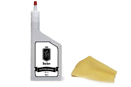 Bacher Aceite para Madera 200 ml - Calidad Alimentaria. Aceite Mineral para Tabla de Cortar, Natural Cuidado para Tablas, Bloques de Carnicero, Encimera y Utensilios de Cocina de Madera