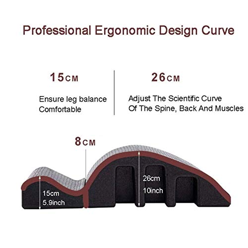 Back stretching massage support Yoga Pilates Spine Corrector, Pilates cama de masaje corrección de la deformidad cervical de espuma cifosis Corrección aparatos de ejercicios de Pilates curvo, Negro Co