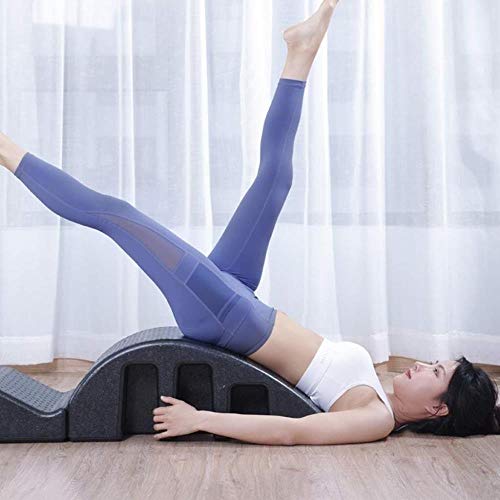 Back stretching massage support Yoga Pilates Spine Corrector, Pilates cama de masaje corrección de la deformidad cervical de espuma cifosis Corrección aparatos de ejercicios de Pilates curvo, Negro Co