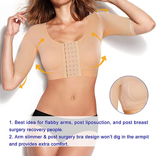 Bafully Sujetador deportivo de compresión para mujer con cierre frontal posterior a la cirugía