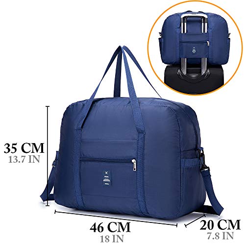 BAGZY Plegable Bolso de Viaje Grande Bolsa de Hombro de Gimnasio Bolsa Deportiva Mano Maleta de Viaje Weekend Cabina de Equipaje Bolso Holdall Bolsa Fines de Semana Equipaje Camping 35L Gris