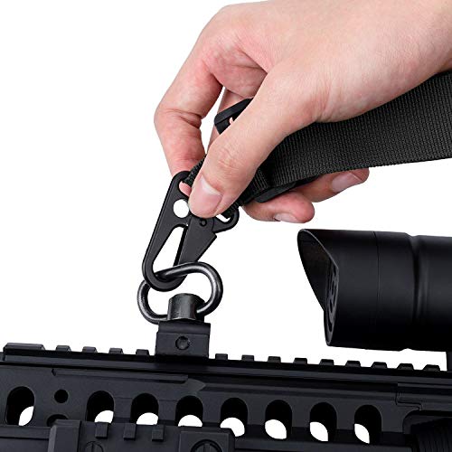 BAIGIO 2 Punto Rifle Sling Multiusos Pistola Ajustable Correa Táctica de Hombro Cuerda con Cordón Elástico para la Caza Camping Deportes al Aire Libre (Marrón-1)