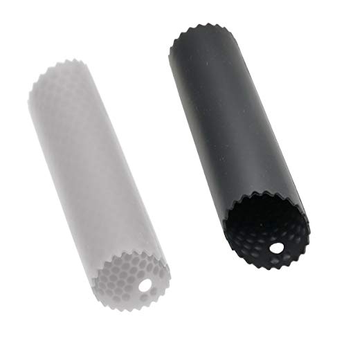 BaiJ Pelador de Ajos,2 Piezas Manual Pelador de Silicona Fácil Utiles de Cocina Útil Utensilios Accesorios Fácil de Pelar Ajo Gadgets de Cocina Mantenga Sus Manos Libres de Olores Negro/Transparente