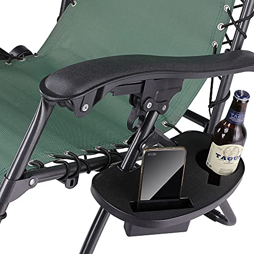 BAKAJI Silla de gravedad Zero Tumbona de jardín, sillón relax plegable, reclinable, tejido Oxford transpirable, terraza, piscina exterior, color verde
