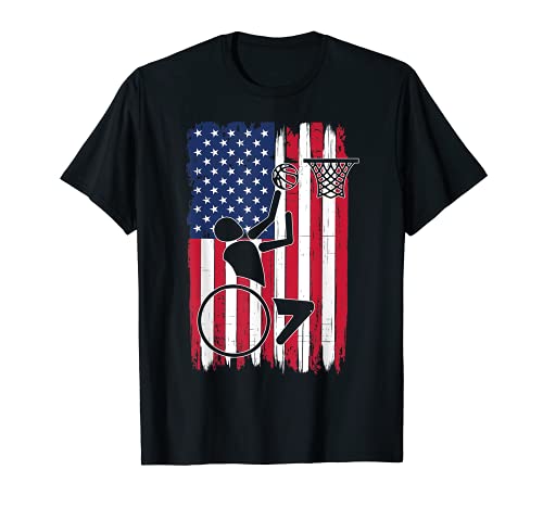 Baloncesto Paralímpico Bandera Grunge Baloncesto Paralímpico Camiseta