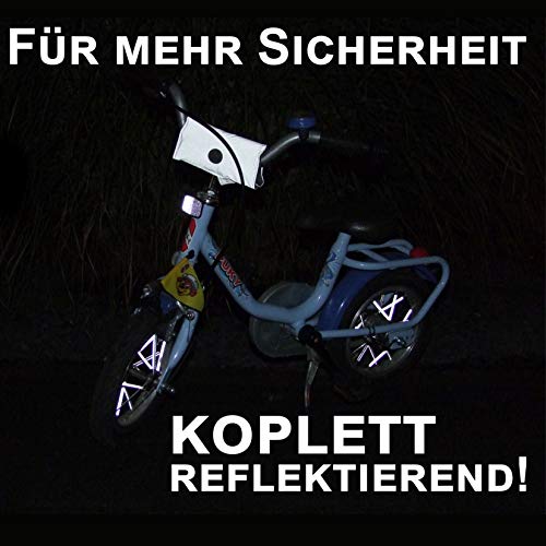 Bambiniwelt - Protector acolchado para manillar, para scooter, bicicleta, triciclo, totalmente reflectante para modelos Puky, color Gris, talla Small
