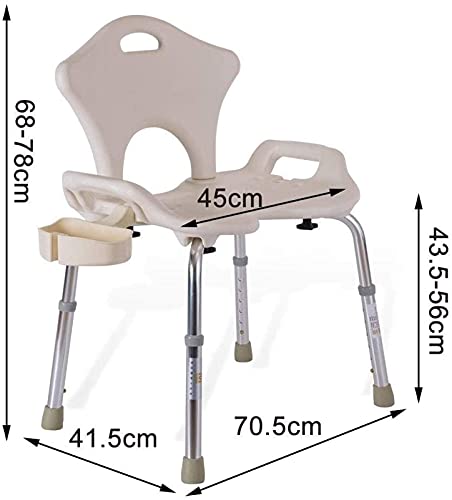 Banco de transferencia de asiento acolchado médico, Taburete de ducha Silla de ducha Silla de ducha para ancianos, Baño Taburete de baño antideslizante con hebilla de ducha y respaldo Silla de ducha