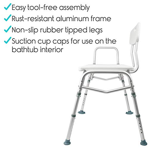 Banco de transferencia de bañera - Banco de transferencia de baño y ducha - Silla de ducha ajustable - Ayuda de accesibilidad de baño para ancianos, discapacitados
