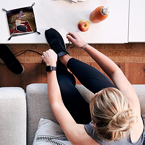 Bandeja organizadora de Catchall valet para hombres y mujeres llaves para limpieza de monedas de mesa para oficina en casa Cesta de la cancha de baloncesto Bandeja organizadora de Catchall valet para hombres y mujeres llaves para limpieza de monedas de mesa para oficina en casa Cesta de la cancha de baloncesto