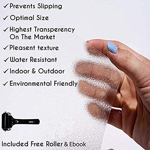 BangShou 15 Unidades Cinta Antideslizante Transparente con Herramienta de Instalación Cinta Antideslizante para Peldaños de Escalera (15x80cm)