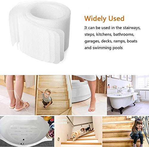 BangShou 15 Unidades Cinta Antideslizante Transparente con Herramienta de Instalación Cinta Antideslizante para Peldaños de Escalera (15x80cm)