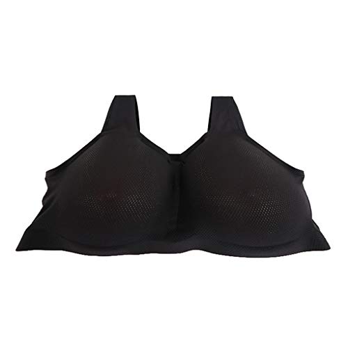 Baoblaze Sujetador de Bolsillo Especial Inserto de Protésis Mamaria de Silicona para Mastectomía Travestis - negro, copa D