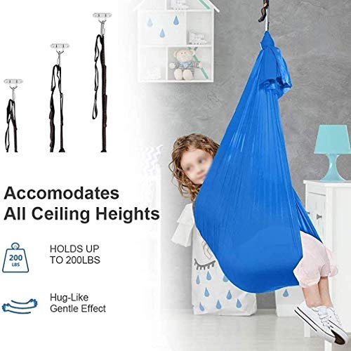 BAOCH Columpio de Terapia Interior para niños y Adolescentes Hamaca Suave con Necesidades Especiales para niños Yoga Integración sensorial Camping al Aire Libre