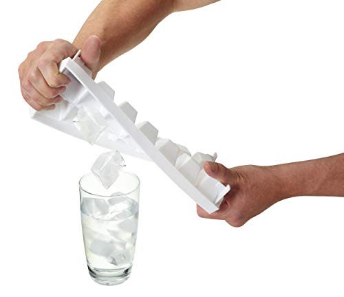 Bar Craft Bandeja para Cubitos de Hielo con un Molde Flexible y Fácil de Desmoldar, de Plástico, Color Blanco, 32 x 12 cm