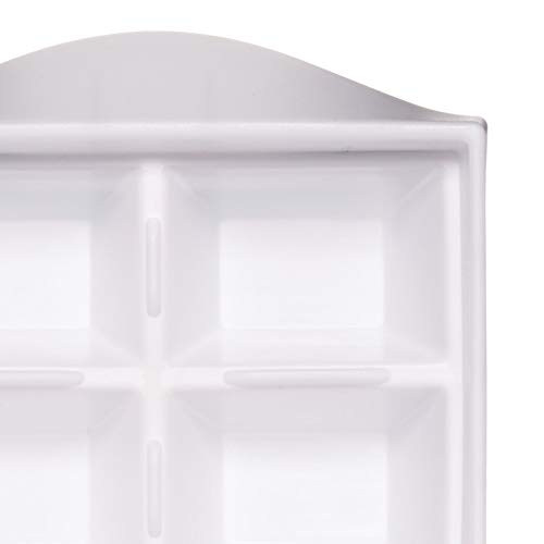 Bar Craft Bandeja para Cubitos de Hielo con un Molde Flexible y Fácil de Desmoldar, de Plástico, Color Blanco, 32 x 12 cm