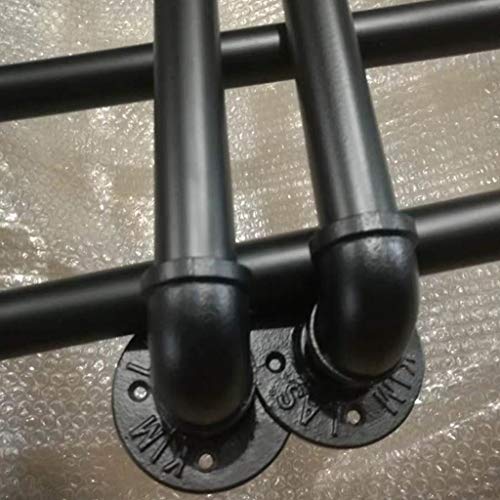 Barandilla de Escalera de Tubo en Forma de L de Hierro Forjado, barandilla de Tubo galvanizado Negro, envíenos los Datos precisos del tamaño después de la Compra (cantidad: 1)