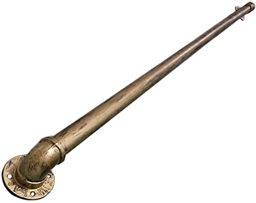 Barandilla De Escalera De Viento Industrial De Bronce Vintage，contra La Pared Niños Mayores Pasillo Interior Y Exterior Ático Restaurante Barandilla,Barandilla antideslizante,30CM-600CM(Color:Blac