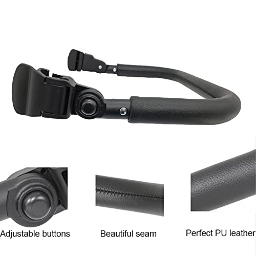Barra de seguridad para cochecito Maclaren Atom, accesorio para cochecito de bebé, piel sintética, reposabrazos ajustables, paragolpes (ajustable)