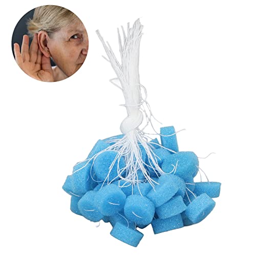 Barrera para los Oídos, Resistente Al Desgaste, Flexible, 50 Piezas, Barrera para los Oídos de Esponja para Personas Mayores, para Viajes en Casa, para Actividades Al Aire Libre(XL talla azul)