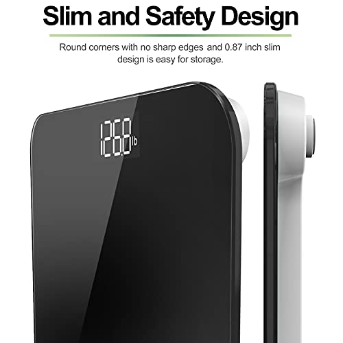 Báscula De Baño Digital RENPHO, Báscula De Peso Corporal De Alta Precisión Con Pantalla Iluminada, Tecnología Step-On, 400 Lb, Negro