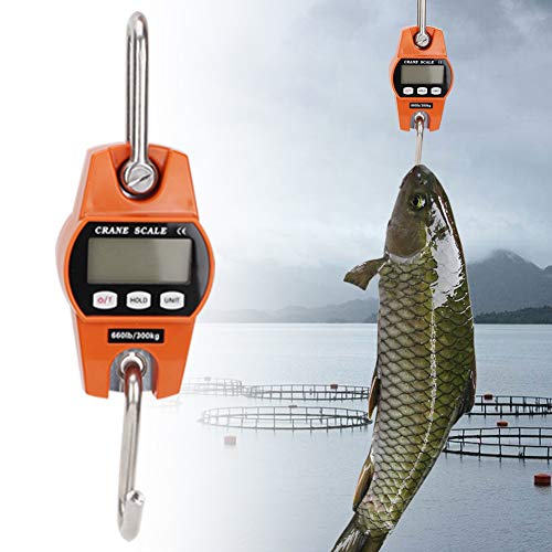 Báscula de Pescado Digital, Escala de grúa Digital 300 kg/600 LB Báscula Colgante de Alta Resistencia para la Caza de fábrica de Granjas caseras