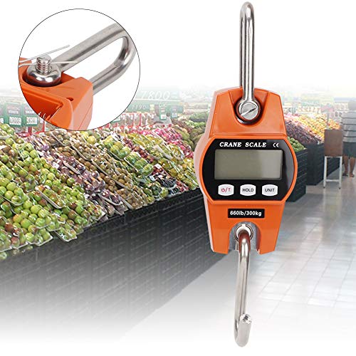 Báscula de Pescado Digital, Escala de grúa Digital 300 kg/600 LB Báscula Colgante de Alta Resistencia para la Caza de fábrica de Granjas caseras