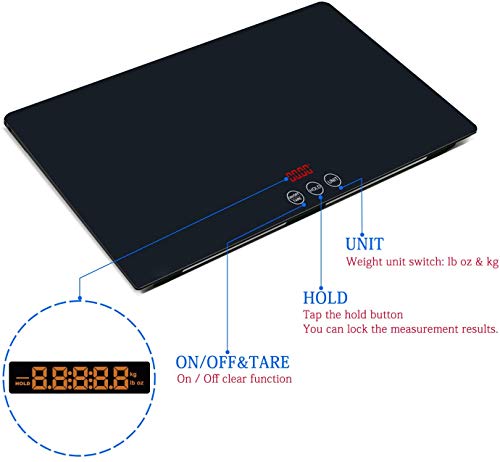 Báscula Digital para Mascota, Medición de Peso de Perro y Gato con 3 Modos de Pesaje (kg, oz, lb) Capacidad de 220 Libras con Precisión de 10g, Negro 25.6 17.7 pulgadas